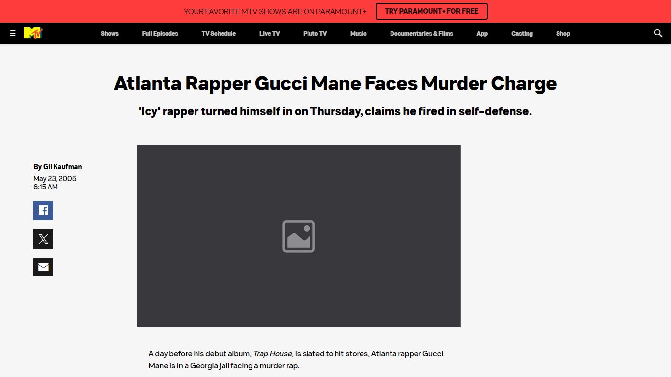Atlanta Rapper Gucci Mane Faces Murder Charge | News | MTV